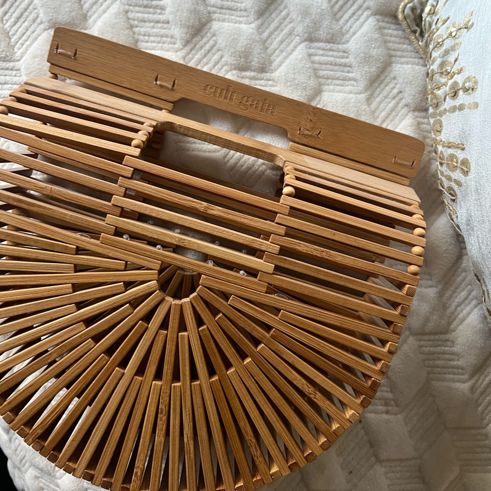 Cult Gaia Bamboo Ark Clutch - Natural Tan